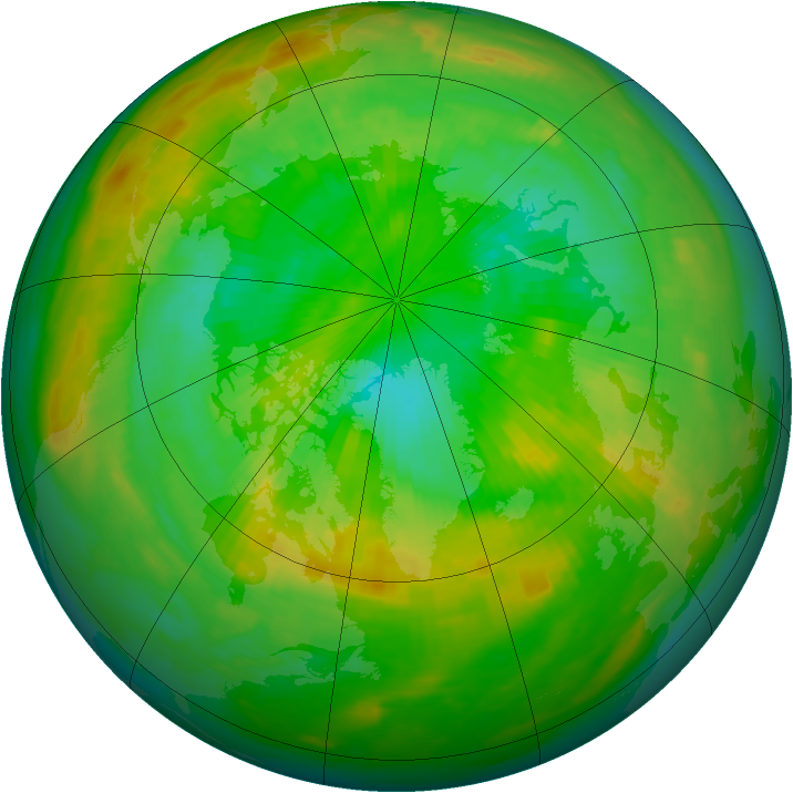 Arctic ozone map for 01 July 1983